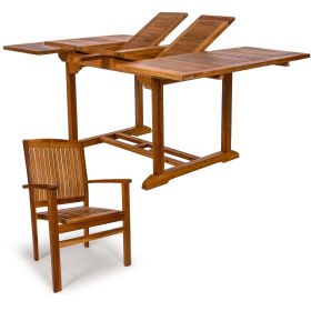 5-Piece Butterfly Extension Table Dining Chair Set