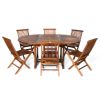 7-Piece Oval Extension Table Folding Chair Set