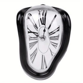 Black Melted Twisted Wall Clock