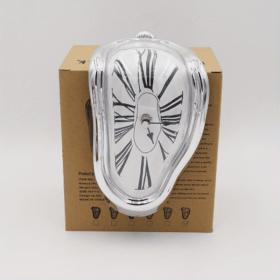 Silvery Distorted Melted Twisted Clock