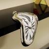 Golden Distorted Melted Twisted Clock
