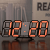 Orange 3D LED Bedroom Digital Clock
