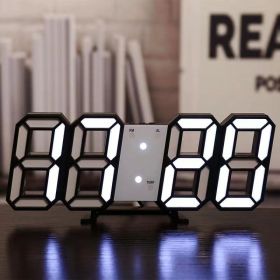 Black & White 3D LED  Bedroom Digital Clock