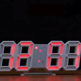 1pc 3D LED Digital Clock; Bedroom LED Clock For Home Decor - Red