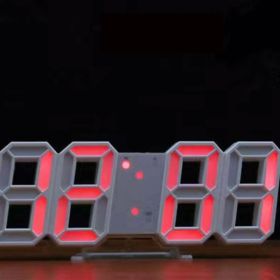 1pc 3D LED Digital Clock; Bedroom LED Clock For Home Decor - Red