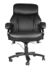 Executive Office Chair; High Quality PU Leather Chair with Soft Cushion and Backrest;  400lbs; Black - black