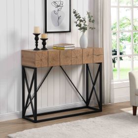 43.31'' Luxury Wood Sofa Table, Industrial Console Table for Entryway, Hallway Tables with Two Drawers for Living Room - as Pic