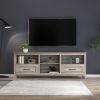 70.08 Inch Length TV Stand for Living Room and Bedroom, with 2 Drawers and 4 High-Capacity Storage Compartment, Grey Walnut - as Pic