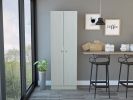Multistorage Pantry abinet; Five Shelves; Double Door Cabinet -Pearl - as Pic