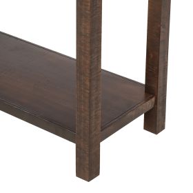 TREXM Rustic Brushed Texture Entryway Table Console Table with Drawer and Bottom Shelf for Living Room (Espresso) - as Pic