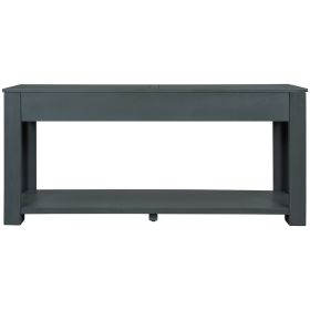 TREXM Console Table/Sofa Table with Storage Drawers and Bottom Shelf for Entryway Hallway (Navy) - as Pic