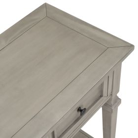 TREXM Classic Retro Style Console Table with Three Top Drawers and Open Style Bottom Shelf, Easy Assembly (Gray Wash) - as Pic