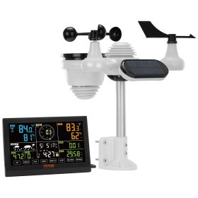 VEVOR 7-in-1 Wireless Weather Station, 7.5 in Large Color Display, Digital Home Weather Station Indoor Outdoor, for Temperature Humidity Wind Speed/Di