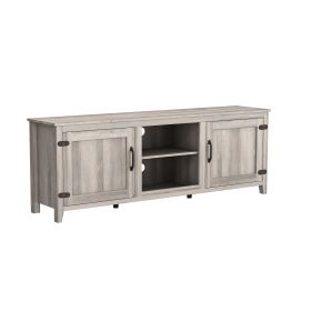 WESOME TV Stand Storage Media Console Entertainment Center with 2 Doors, Multiple Colors - Grey Walnut