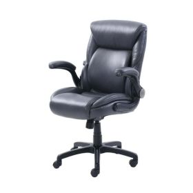 Air Lumbar Bonded Leather Manager Office Chair - Gray