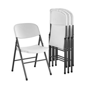 Premium Resin Folding Chair, 4-Pack, White - White