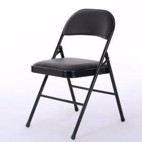 6pcs Elegant Foldable Iron & PVC Chairs for Convention & Exhibition Black - as picture