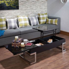 Calnan Coffee Table in Black & Chrome - 81855