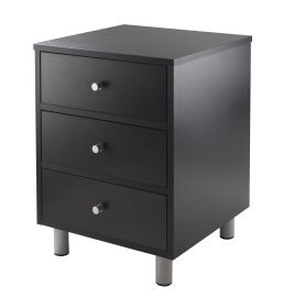 Daniel Accent Table with 3 Drawers; Black Finish - 20933