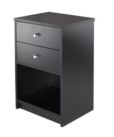 Ava Accent Table with 2 Drawers in Black Finish - 20936