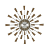 DecMode 22" Brown Metal Starburst Wall Clock - DecMode