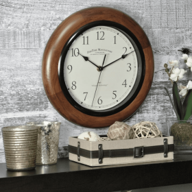 FirsTime & Co. Brown Harrington Whisper Wall Clock, Traditional, Analog, 11.5 x 2 x 11.5 in - FirsTime