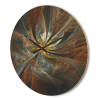 Designart 'Yellow Symmetrical Fractal Flower' Modern Wood Wall Clock - Designart