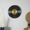 The Novogratz 20" Black Glass Musical Notes Record Style Wall Clock - The Novogratz