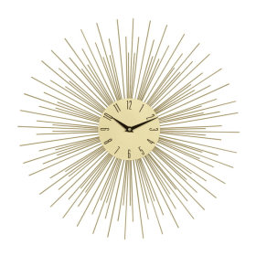 DecMode 19" Gold Metal Starburst Wall Clock - DecMode