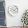 DecMode 14" White Metal Fluted Frame Wall Clock - DecMode
