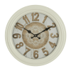 DecMode 14" White Metal Fluted Frame Wall Clock - DecMode