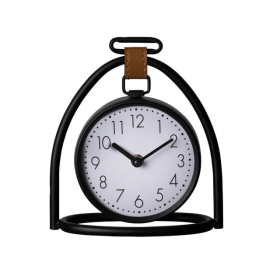 Stratton Home Black Metal Tabletop Clock