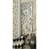 DecMode 13" x 42" Silver Glass Beveled Mirrored Wall Clock - DecMode