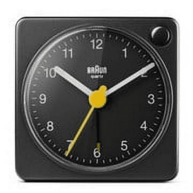 Sleek Black Travel Alarm Clock with Snooze