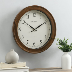 FirsTime & Co. Brown Garrison Whisper Wall Clock, Traditional, Analog, 16 x 2 x 16 in - FirsTime