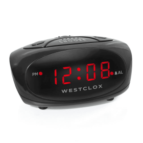 Black Super Loud Electric Digital Alarm Clock with 0.6" Red LED Display