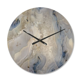 Designart 'Close Up Agate Stone ' Modern Wood Wall Clock - Designart