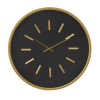 DecMode 24" Black Metal Wall Clock with Gold Accents - DecMode