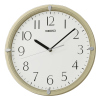 Seiko 12" Kuota Round Wall Clock, Golden Color Frame, Analog, Quartz, Battery Operated, Traditional QHA007GLH - Seiko