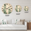 Designart 'Green Eucalyptus Branch' Tropical Wood Wall Clock - Designart