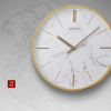 Seiko 16" Carrara Gold & White Glamorous Round Wall Clock, QXA760GLH - Seiko