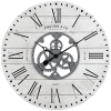 FirsTime & Co. White Shiplap Gears Wall Clock, Farmhouse, Analog, 27 x 2 x 27 in - FirsTime