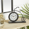 DecMode 12" Brown Metal Bike Clock - DecMode