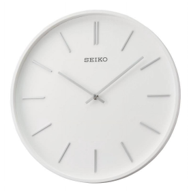 Seiko 13 " Wooden White Pax Wall Clock, White Round Ash, Analog, Quartz QXA765WLH - Seiko