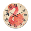 Designart 'Abstract Portrait of Pink Flamingo I' Farmhouse Wood Wall Clock - Designart