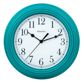 Teal Round Simplicity Analog QA Wall Clock
