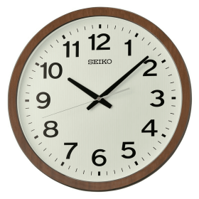 Seiko 16" Ukan Round Brown Wall Clock, Traditional Analog Quartz QXA799BRH - Seiko