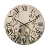 Designart 'Border With Peonies and Cranes In Chinoiserie Style' Traditional Wood Wall Clock - Designart