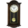 Bedford Clock Collection Noah 22 inch Chestnut Brown Wood Chiming Vintage Pendulum Wall Clock - Bedford Clocks