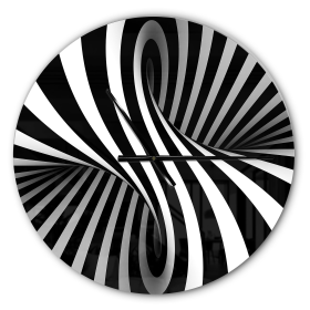 Designart 'Black and White Spiral ' Modern wall clock - Designart